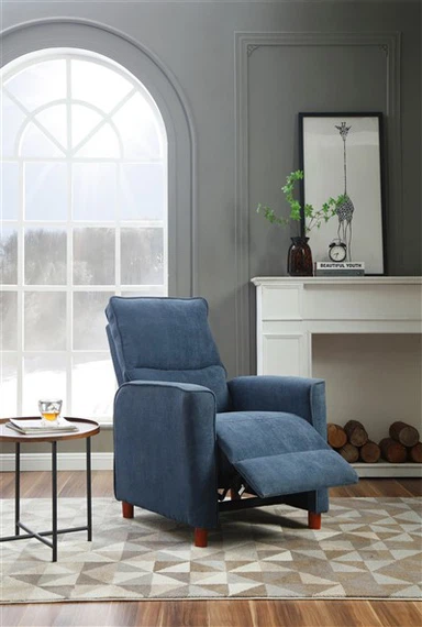 Poltrona reclinabile in tessuto grigio